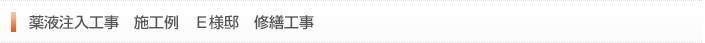 薬液注入工事　施工例　Ｅ様邸　修繕工事